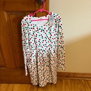 Cat & Jack Christmas Polka Dot Long Sleeve Dress. Size 10/12